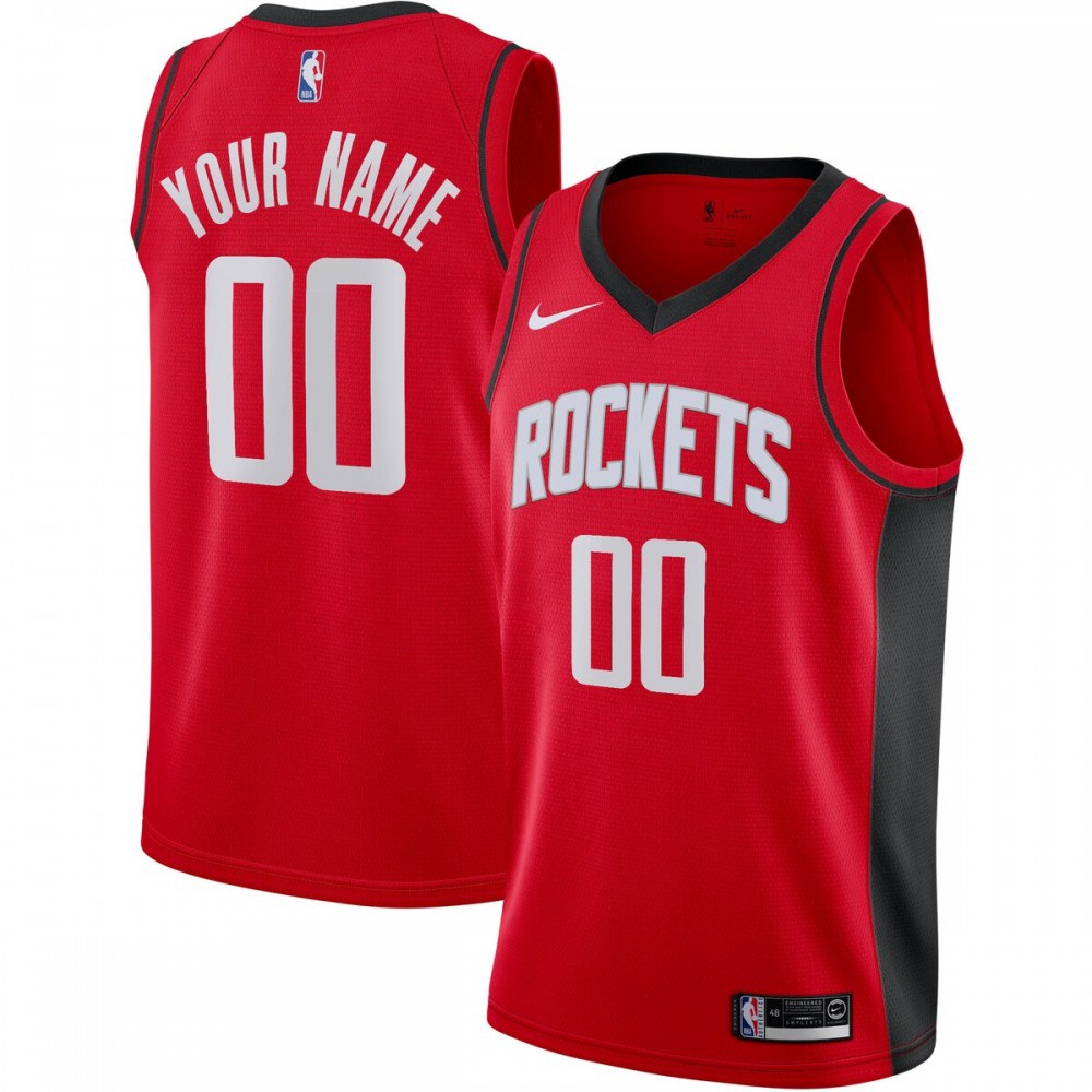Houston Rockets Custom Swingman Jersey - Icon Edition - Red-Pro Kit Vault | Brand New 26/27 Sports Jerseys